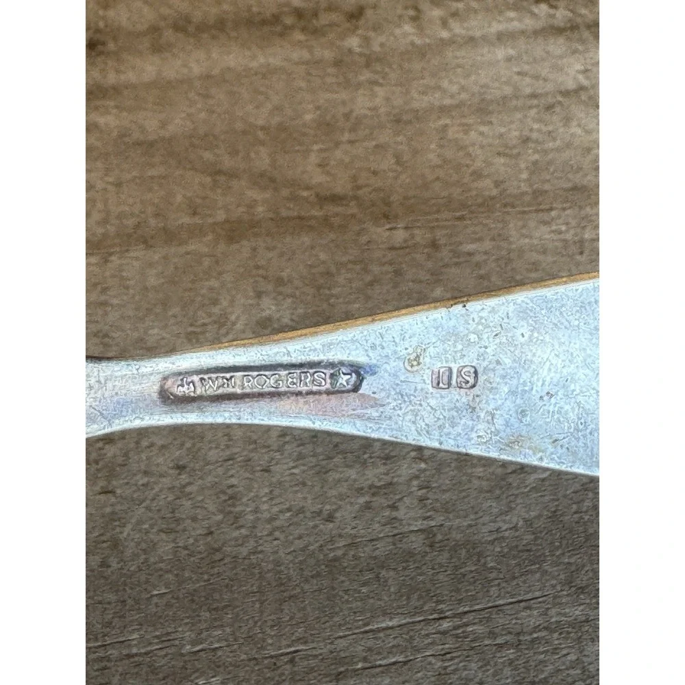 Vtg Silver-Plate WM Rogers Birth‎ Record Baby Spoon Stork Engraved Michael 1958